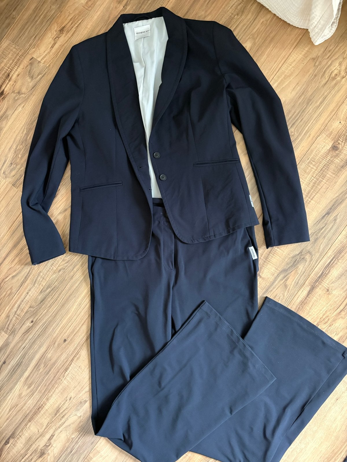 Penn&ink travelstof pak - jasje maat 44, broek maat 42, Kostuum of Pak, Blauw, Maat 42/44 (L), Ophalen of Verzenden