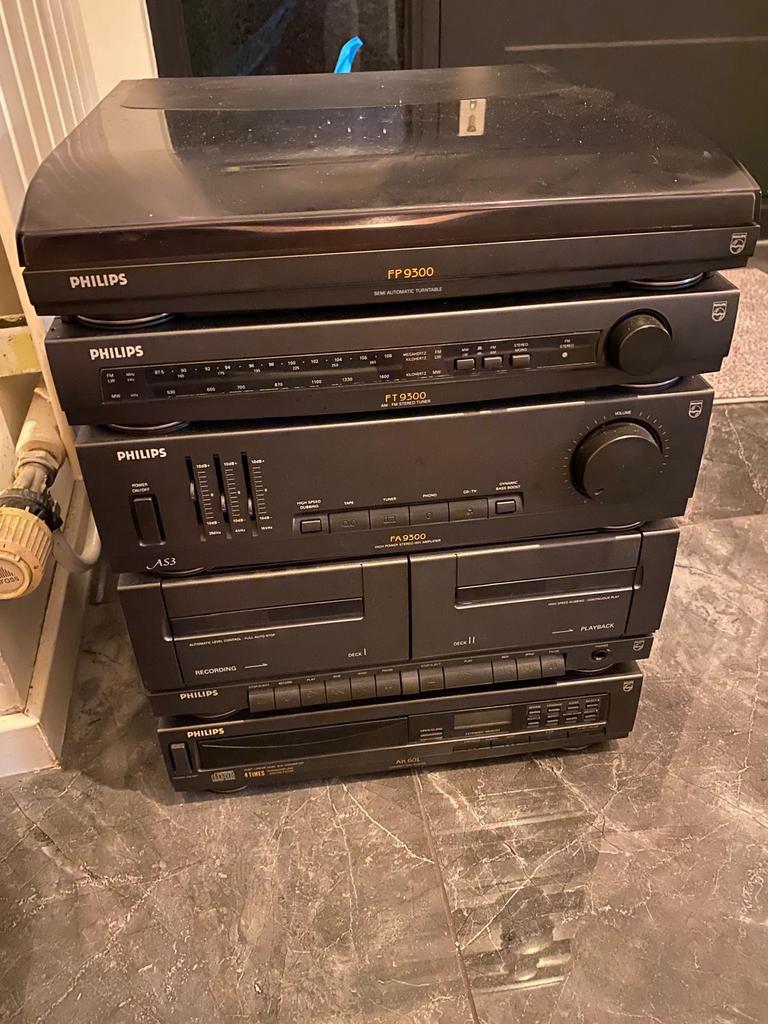 Philips FP9300 muziekset met platenspeler, radio, cassette, Audio, Tv en Foto, Stereo-sets, Philips, Gebruikt, Cassettedeck, Losse componenten
