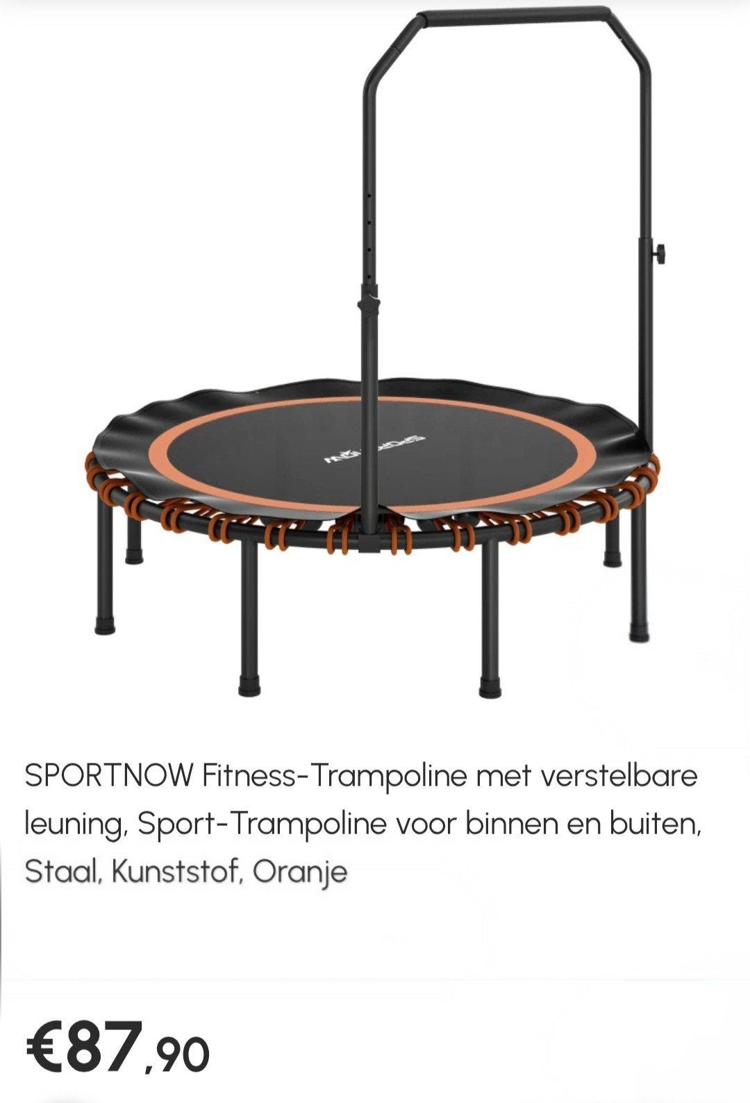 SPORTNOW Fitness-Trampoline met verstelbare leuning, Ophalen