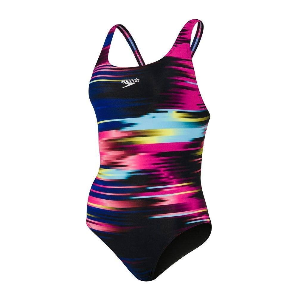 Nieuw Speedo Glitch Wave Placement Digital Powerback Badpak, Zwart, Info@allsport-group.com, All Sport NV, Nieuw