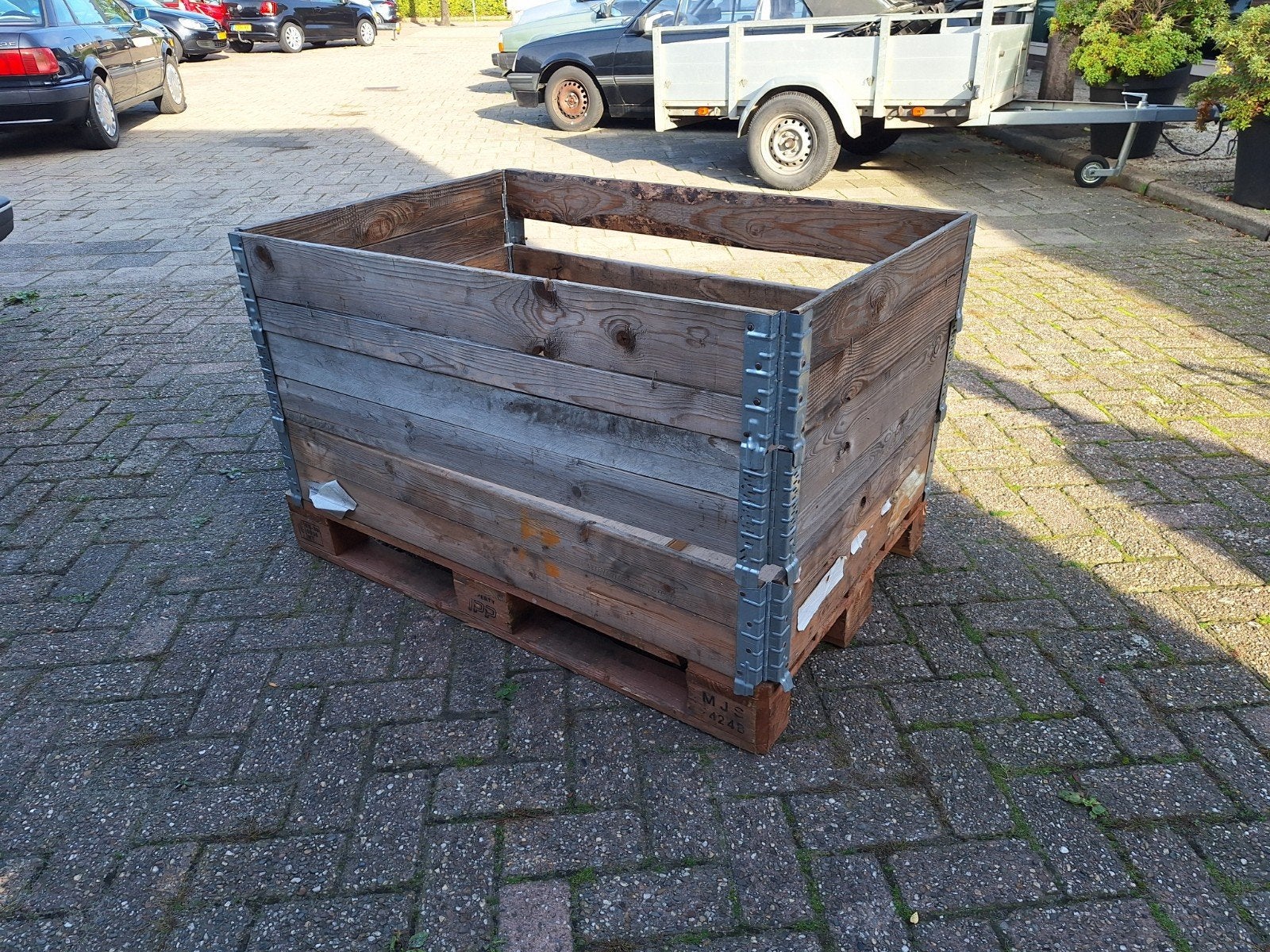 Pallet randen te gebruiken als bloembak of voor opslag, Tuin en Terras, Ophalen, Gebruikt, Minder dan 30 cm, 100 cm of meer