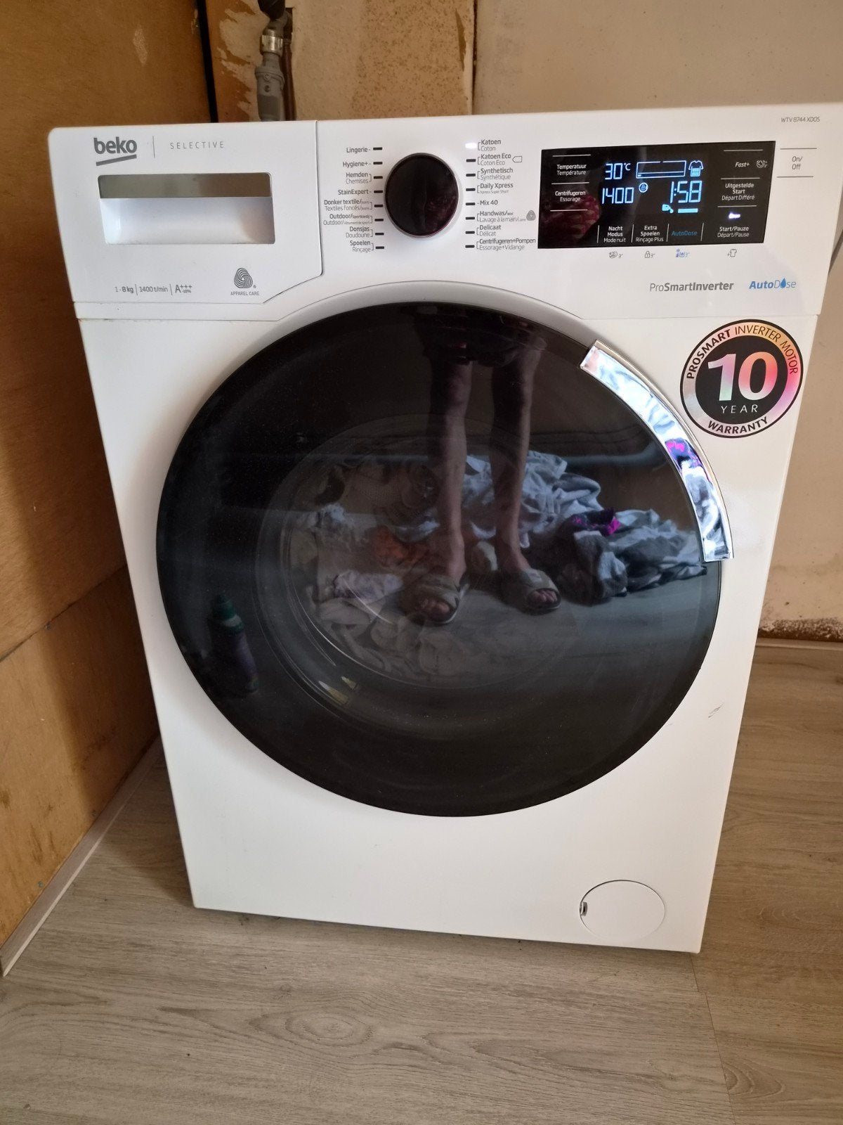 Beko Selective wasmachine 8 kg | 1400 toeren, 6 tot 8 kg, Ophalen, Gebruikt, 85 tot 90 cm