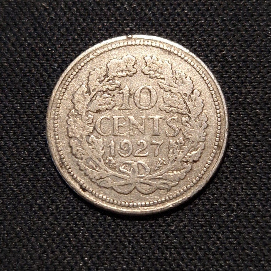 10 cent 1927, Verzenden, Zilver, 10 cent, Koningin Wilhelmina
