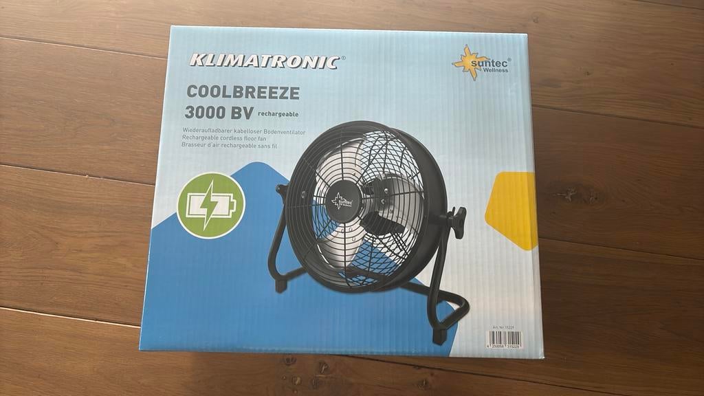 Klimatronic Coolbreeze 3000 BV Oplaadbare Vloerventilator, Ophalen, Nieuw, Vloerventilator