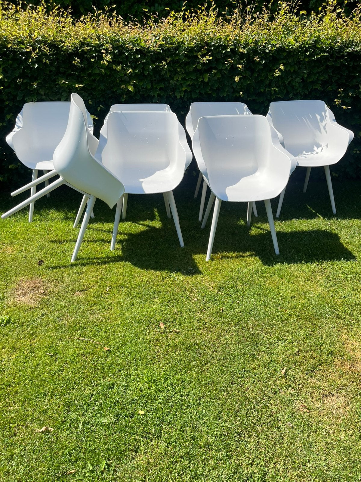 Hartman Sophie witte tuinstoelen 7 stuks, Ophalen, Zo goed als nieuw, Kunststof, Stoel