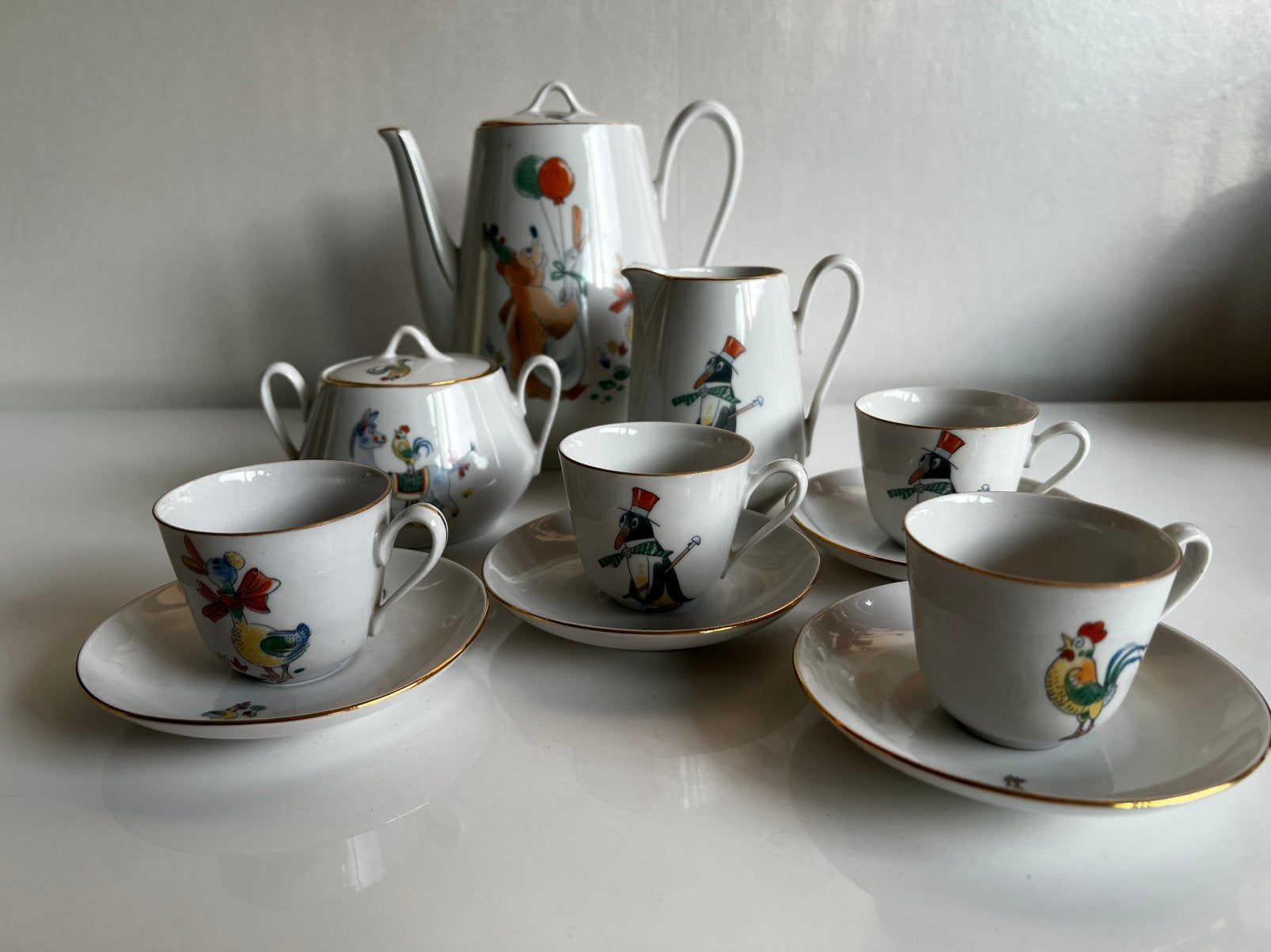 Set 7 Tsjecho-Slowakije CSSR Kinderservies Porcelánka Dubí, Ophalen of Verzenden