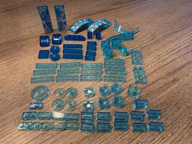 lego div. transparant blauw (zie foto) samen voor 4.50, Ophalen of Verzenden, Zo goed als nieuw, Losse stenen, Lego