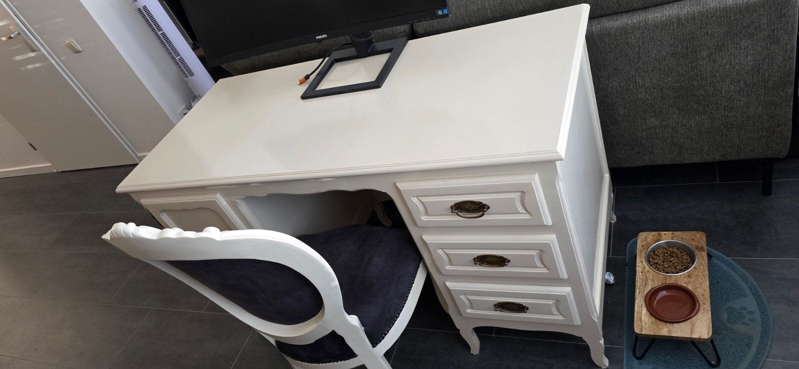 Opgeknapt Antiek Frans Bureau met Stoel, Ophalen