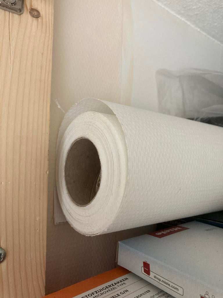 Glasweefsel voorgeschilderd ruit fijn 140gr behang, Ophalen, 10 tot 25 m², Wit