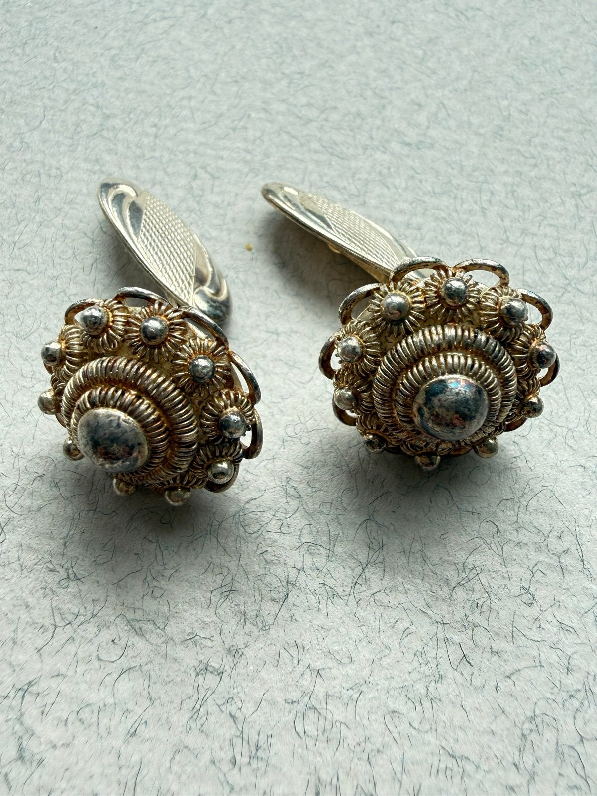 Vintage Manchetknopen Zilver, Ophalen of Verzenden, Gebruikt, Goud, Verzilverd
