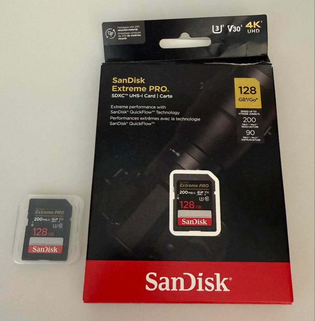 SanDisk Extreme PRO SDXC Geheugenkaart 128GB, Verzenden, SDXC, Nieuw, Fotocamera