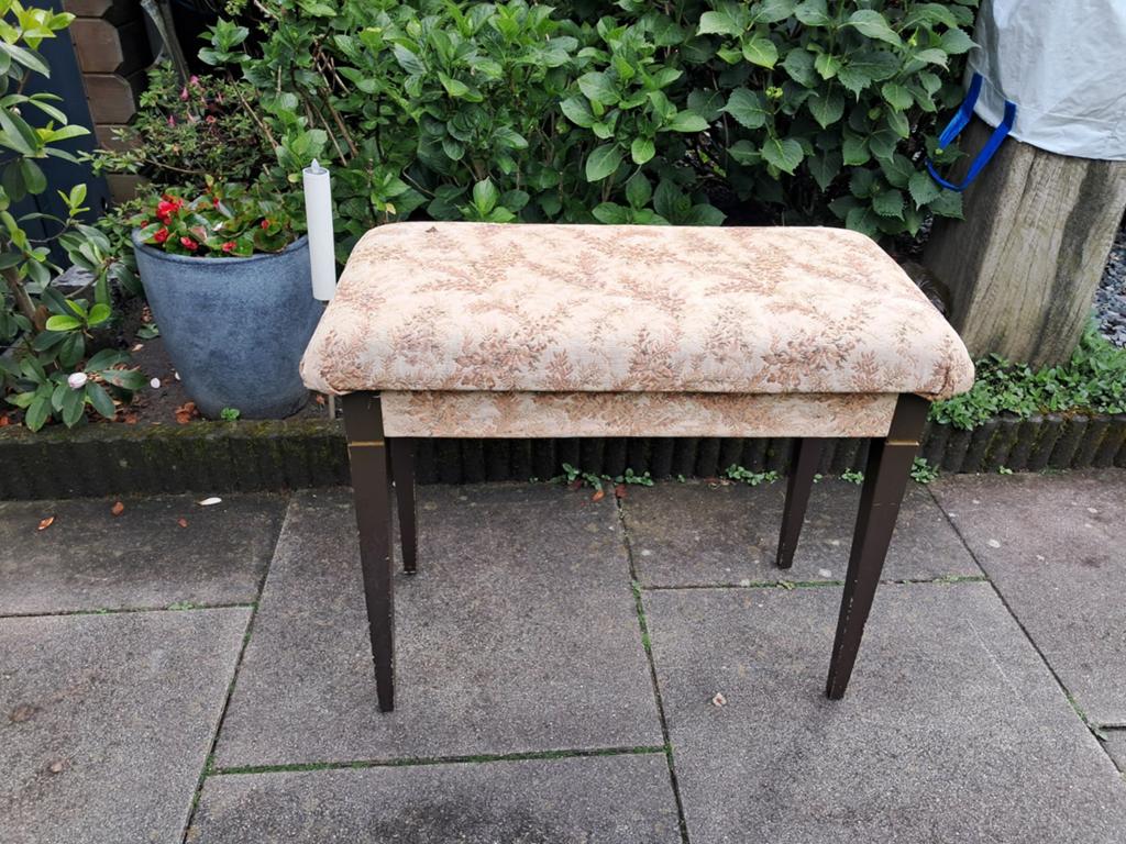 Vintage Opbergbankje / Pianobankje/ Bankje, Ophalen