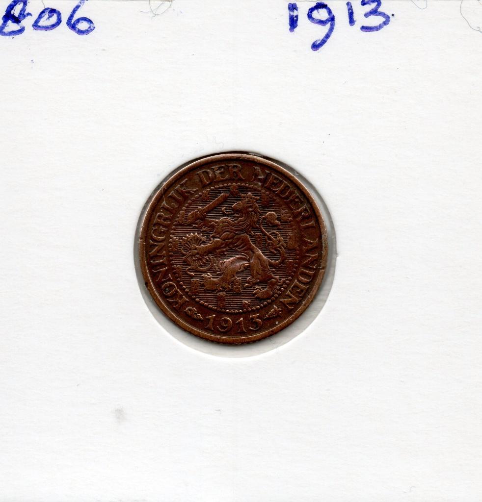 WILHELMINA 1 CENT 1913, Postzegels en Munten, Munten | Nederland, Ophalen of Verzenden, Koningin Wilhelmina, 1 cent, Losse munt