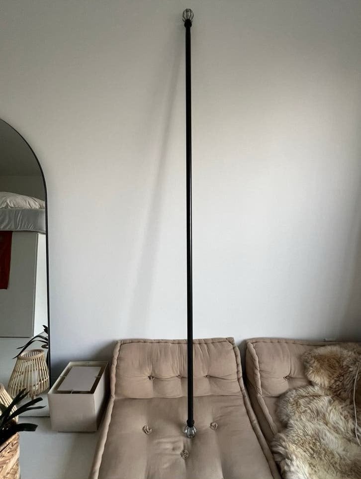 IKEA Dark Blue curtains and curtain rod, Ophalen, Gebruikt, Gordijn, IKEA