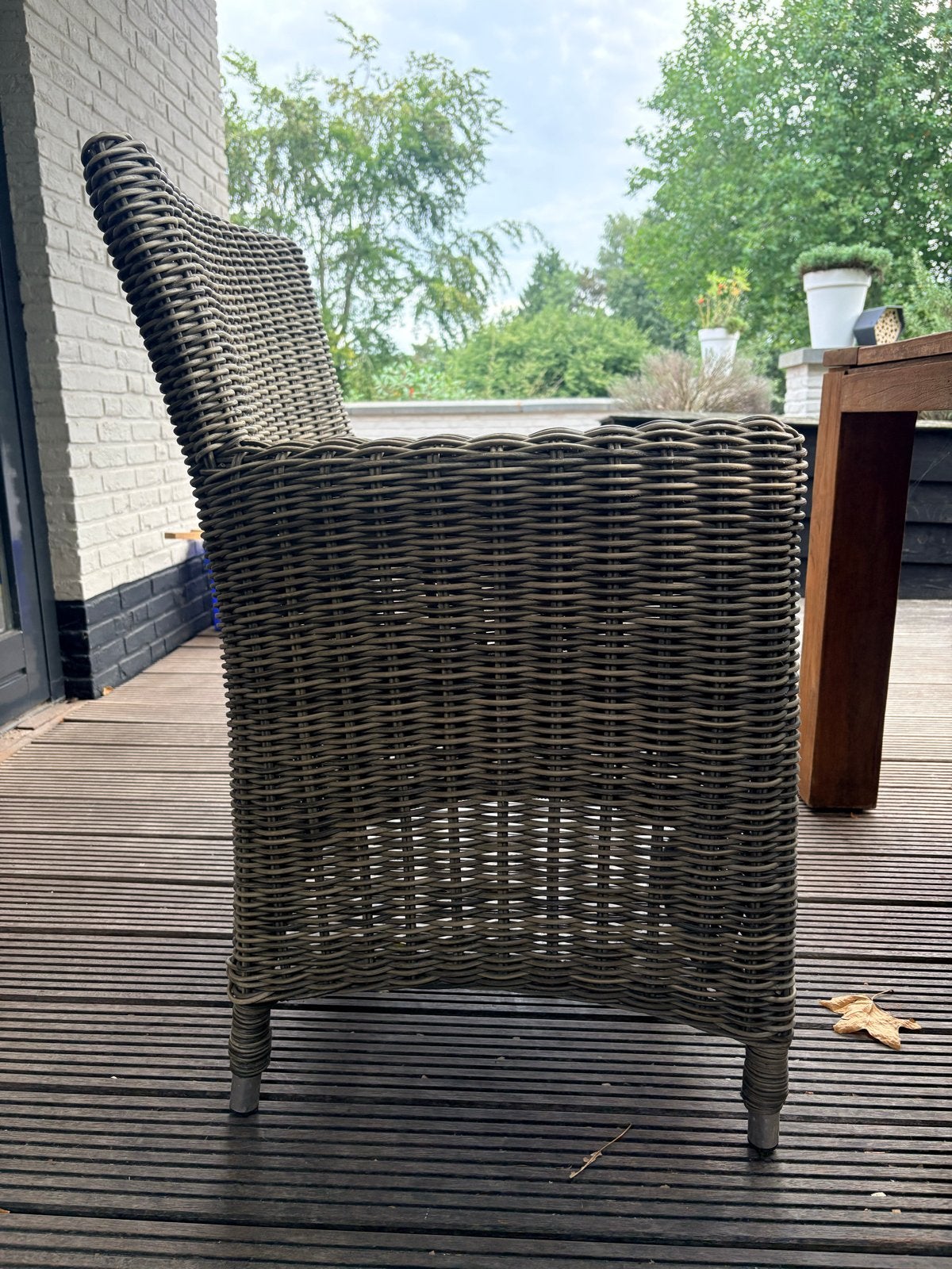 4 st. Wicker tuinstoel met kussen - Zo goed als nieuw, Tuin en Terras, Ophalen, Zo goed als nieuw, Wicker