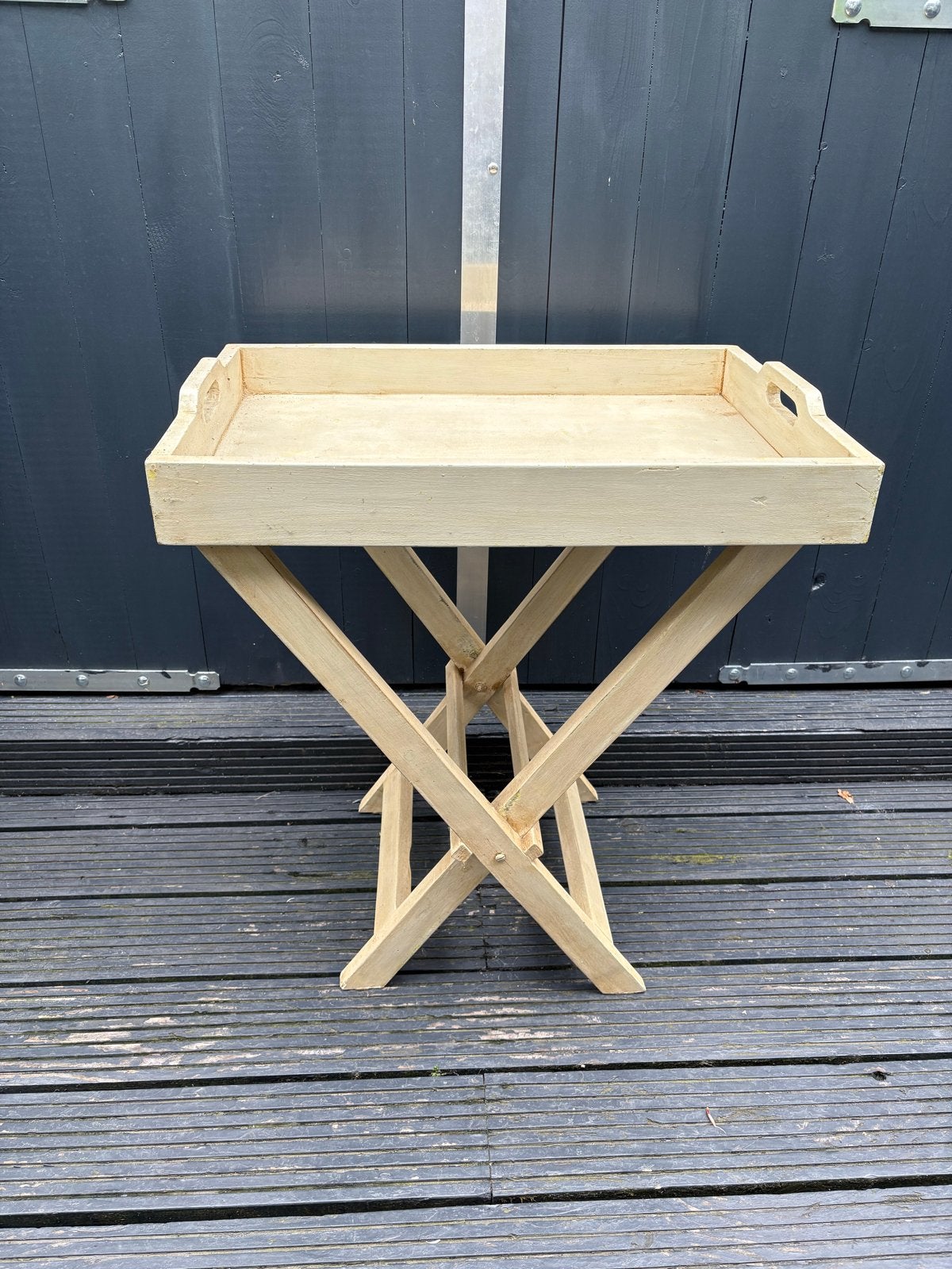 Houten Dienblad op Opvouwbaar Onderstel - Butlertray, Ophalen, Gebruikt, Afneembaar, Hout