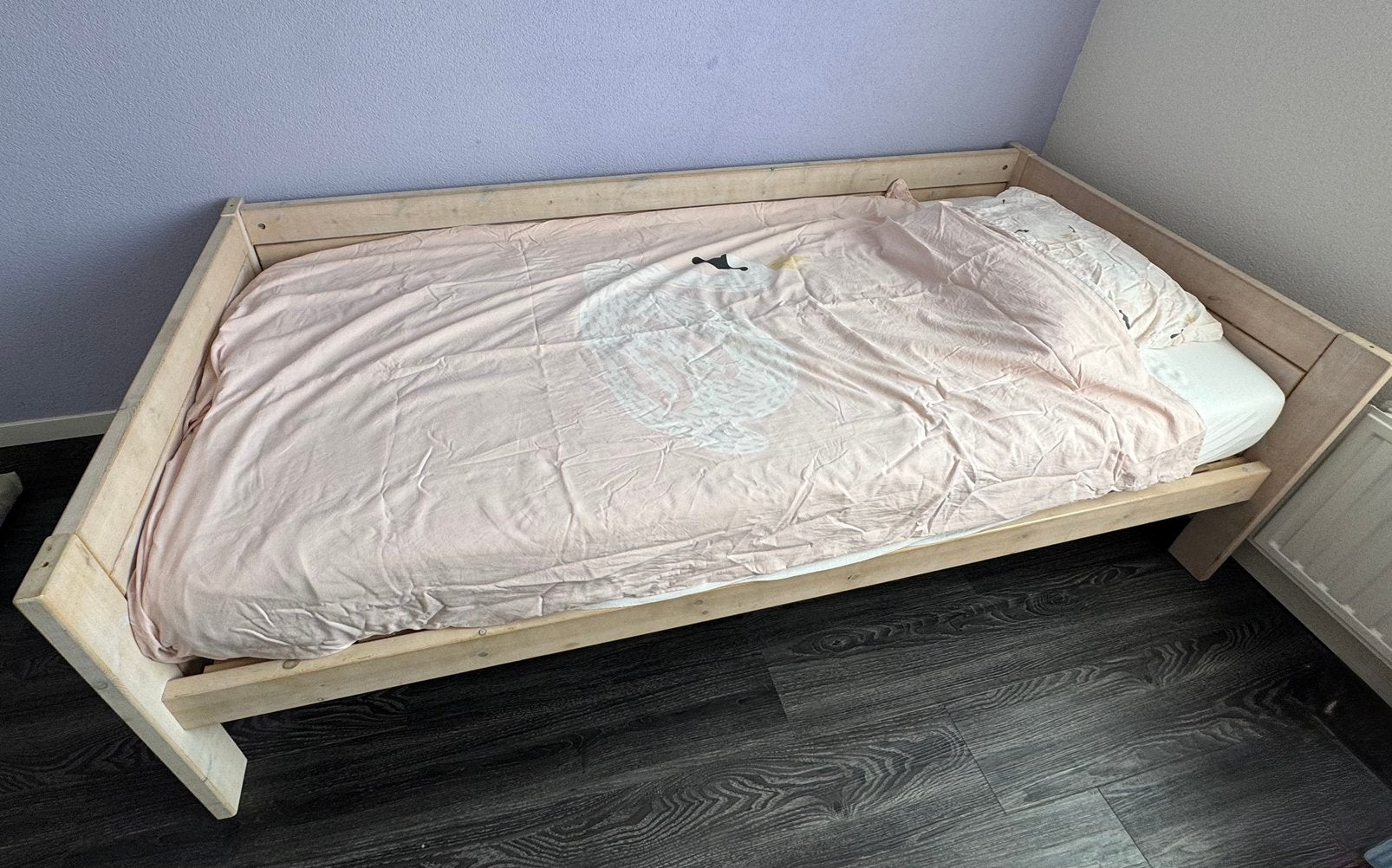 1 persoons bed, Ophalen, Gebruikt, Eenpersoons, Wit
