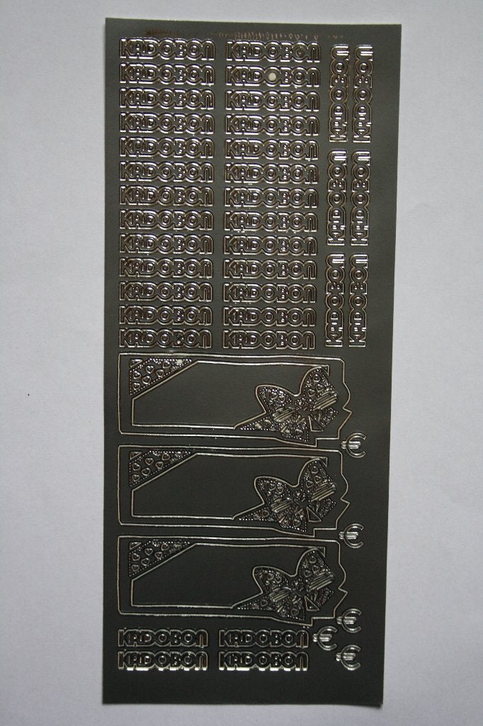 22 st. sierstickers Kadobon met labels zilverkleur 8772, Ophalen of Verzenden, Nieuw, Overige thema's, Overige typen