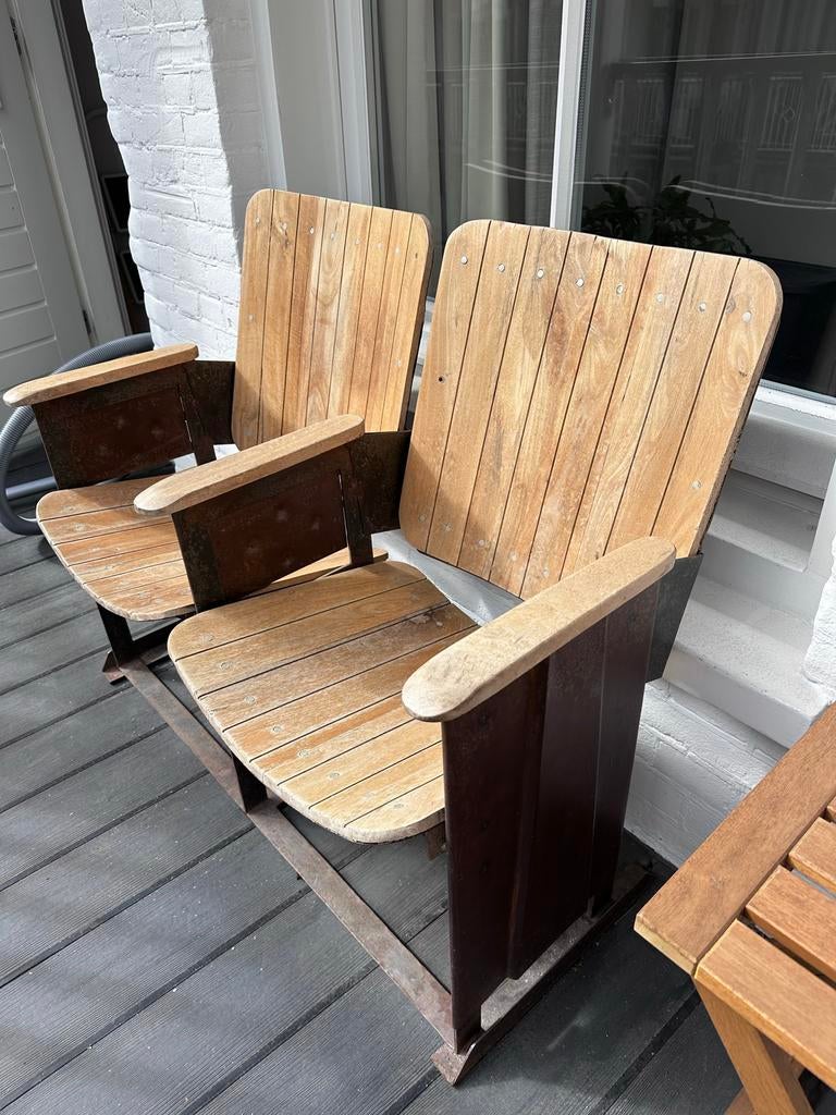 Vintage bioscoopstoelen - Set van 2, Antiek en Kunst, Antiek | Meubels | Stoelen en Banken, Ophalen