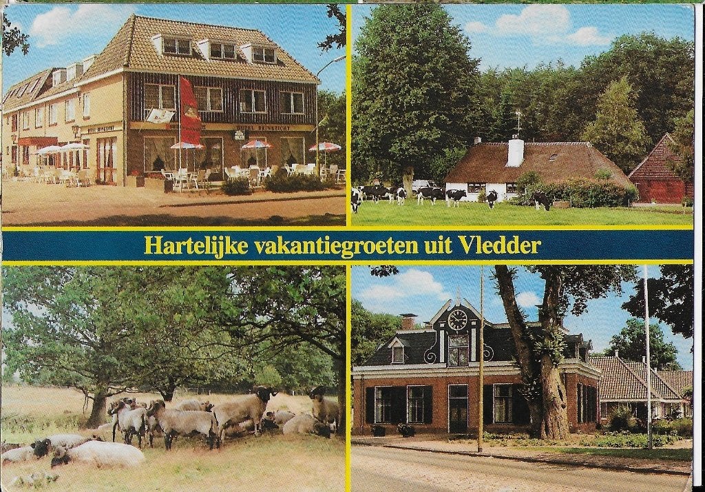 Q505 ansichtkaart hartelijke vakantiegroeten uit Vledder, Ophalen of Verzenden, 1980 tot heden, Gelopen