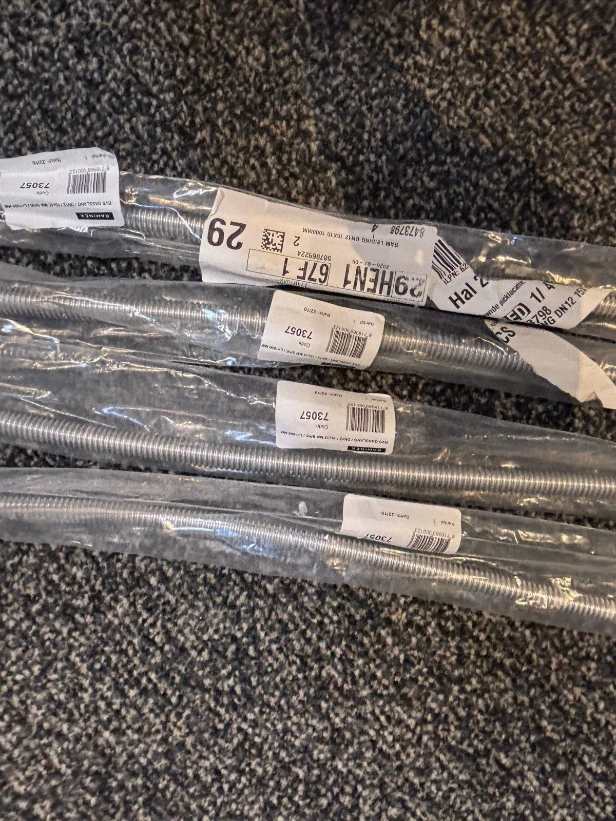 4x Nieuwe RVS Gasslangen Raminex  DN12  1000mm (4 stuks), Overige typen, Nieuw, Rvs, Minder dan 2 meter