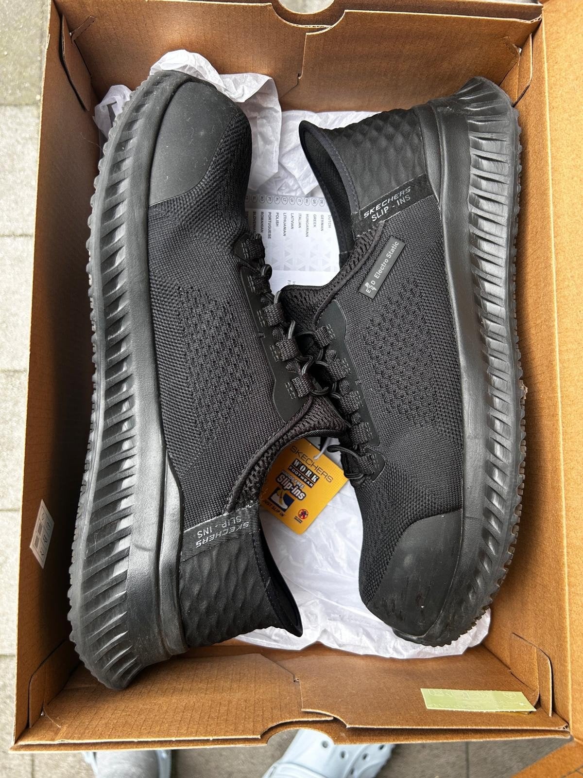 Zo goed als nieuw: Skechers Work Hands Free Slip 44, Ophalen of Verzenden, Zo goed als nieuw, Zwart, Werkschoenen