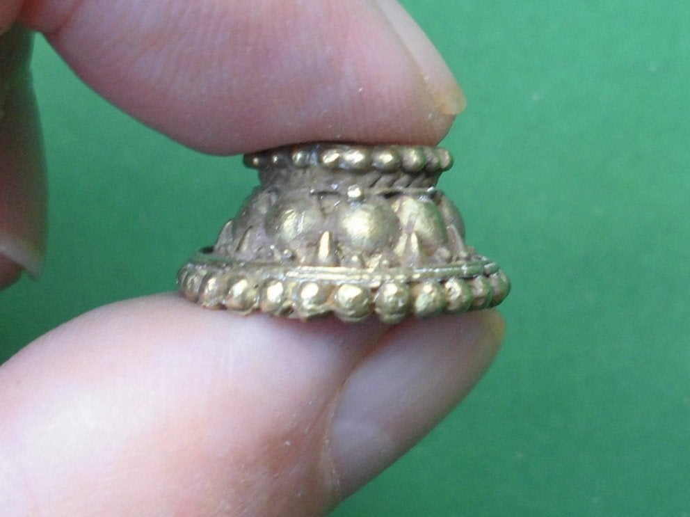 Antieke Stijl Mendak – Goudkleurige Messing Keris Ring MAC10, Sieraad, Verzenden, Goud, Handgemaakt