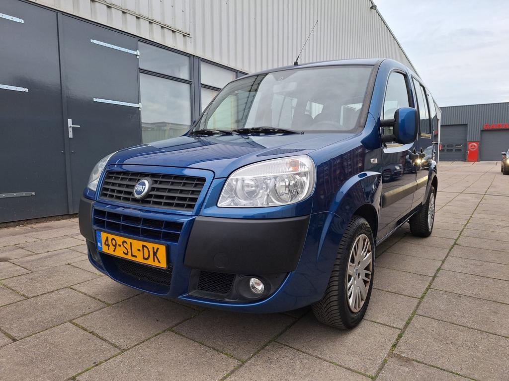 Fiat Doblo 1.4 2006 Blauw dubbele schuifdeur AIRCO, Auto's, Fiat, Voorwielaandrijving, Stof, Blauw, Bedrijf
