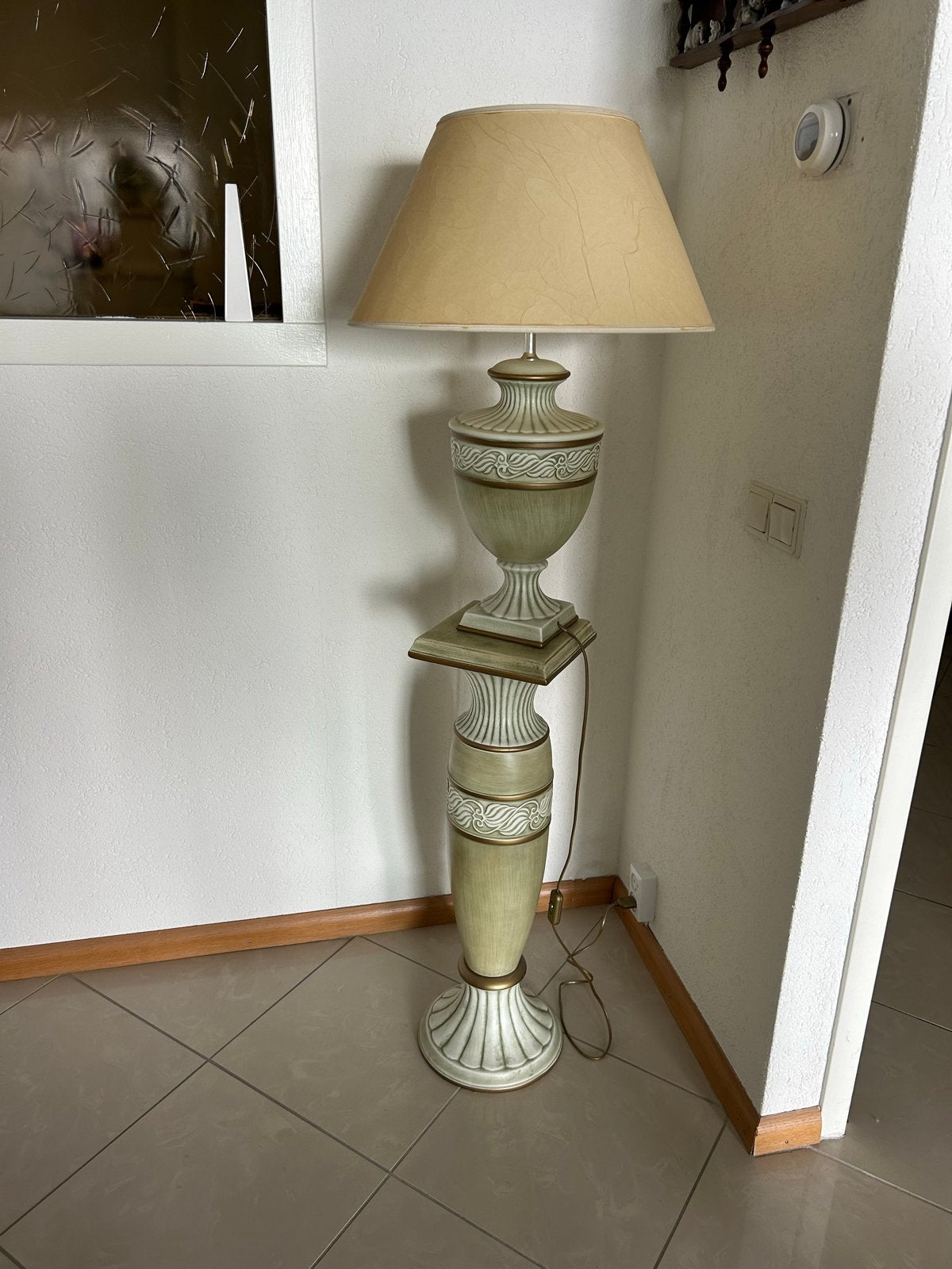 Staande lamp klassiek vintage met staander, Huis en Inrichting, Lampen | Vloerlampen, Ophalen, Gebruikt, Metaal, 100 tot 150 cm
