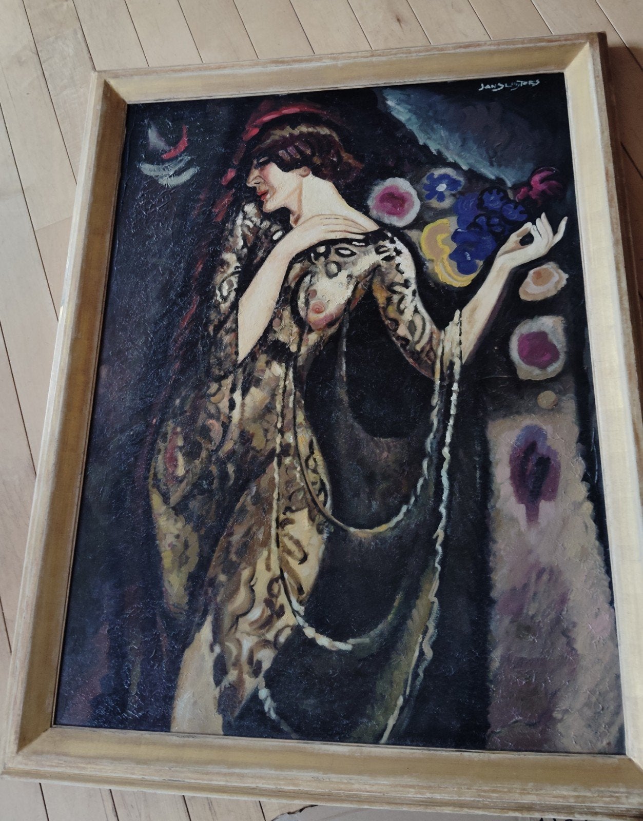Gertrud Leistikow. Groot schilderij 127x95, Antiek en Kunst, Ophalen, Handgeschilderd, Olieverf
