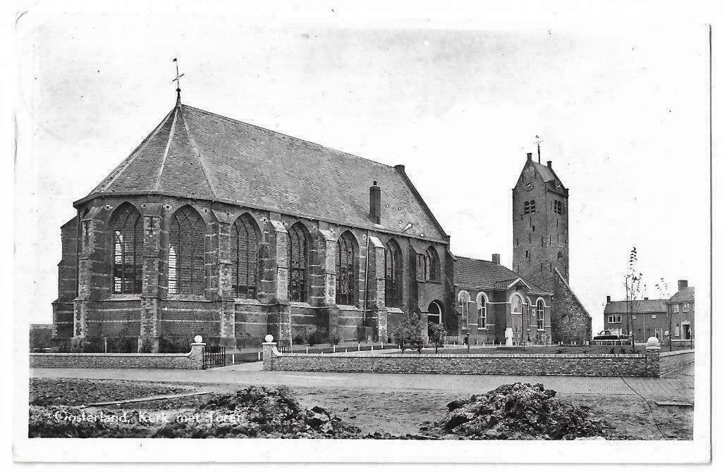 AK Oosterland - Kerk met Toren, Verzamelen, Ophalen of Verzenden, 1960 tot 1980, Gelopen, Zeeland