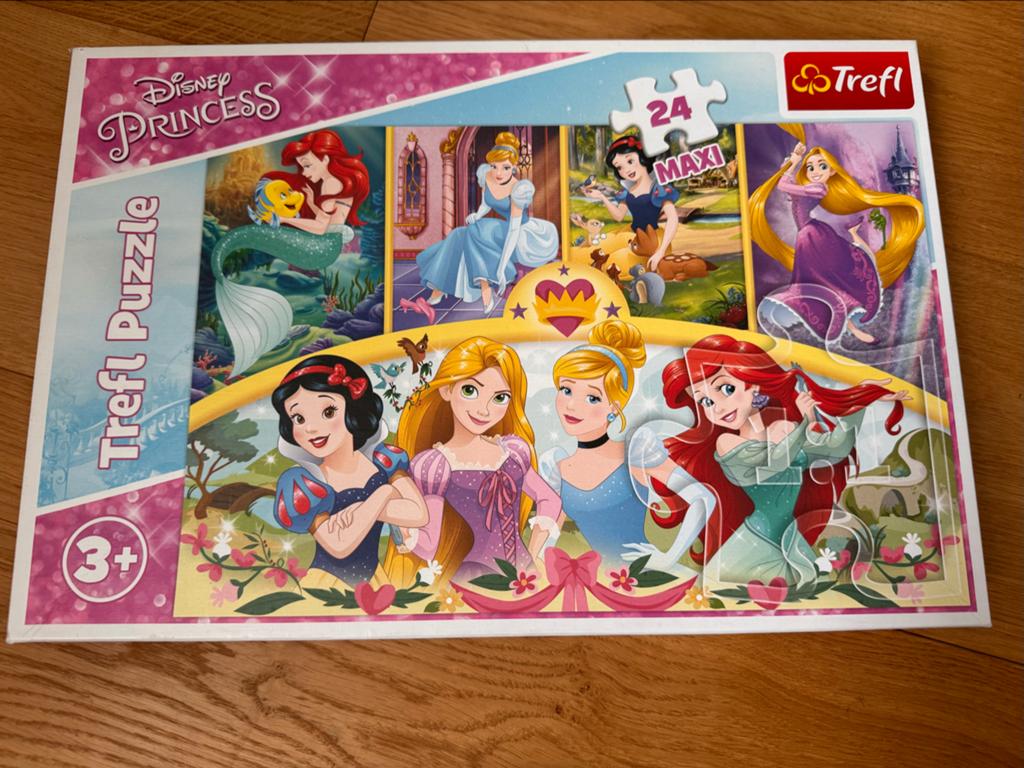 Disney Princess Trefl Maxi Puzzel 24 stukjes, Ophalen of Verzenden, 10 tot 50 stukjes, Zo goed als nieuw, 2 tot 4 jaar