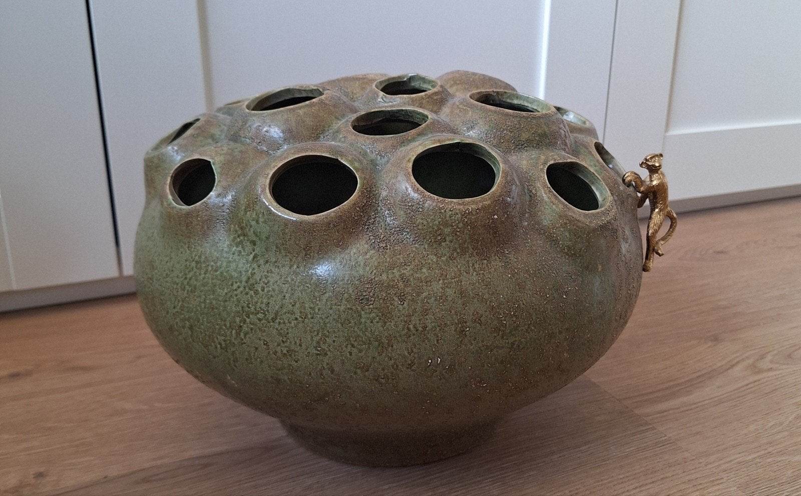 Groene kruik/vaas, Ophalen, Nieuw, Handgemaakt, Groen