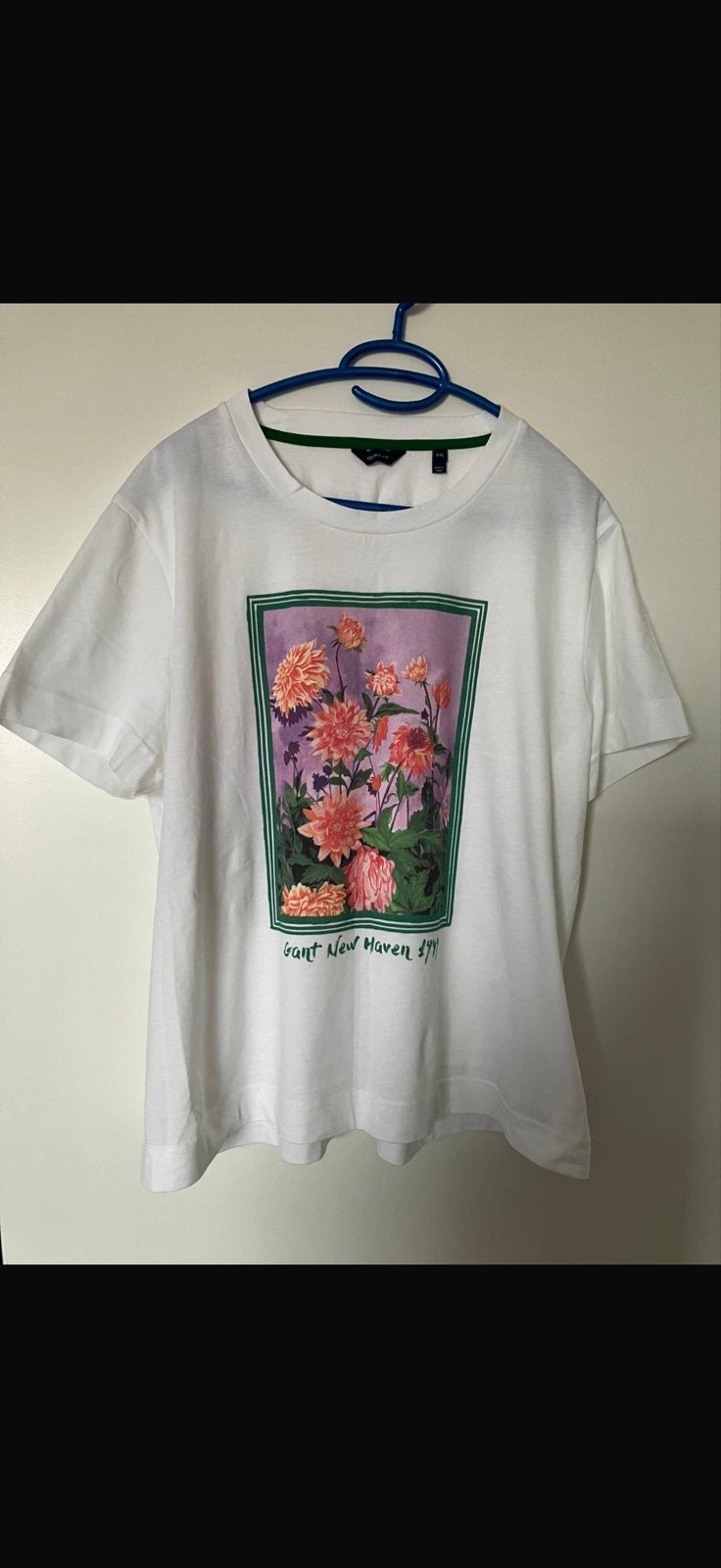 GANT T-shirt met bloemenprint - Maat XXL, Wit, Maat 46/48 (XL) of groter, Ophalen of Verzenden, Zo goed als nieuw
