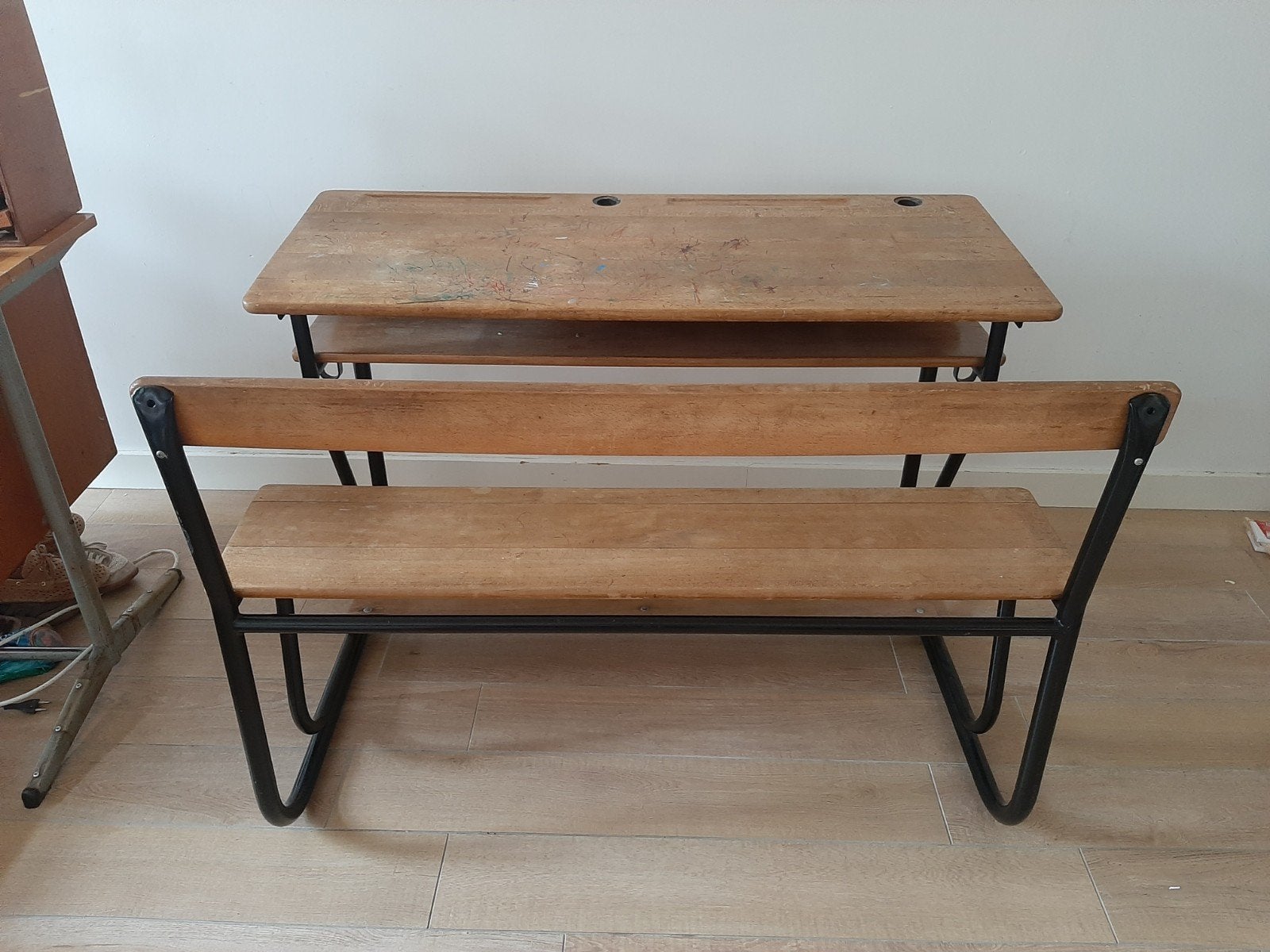 Vintage schoolbureau, Ophalen, Gebruikt