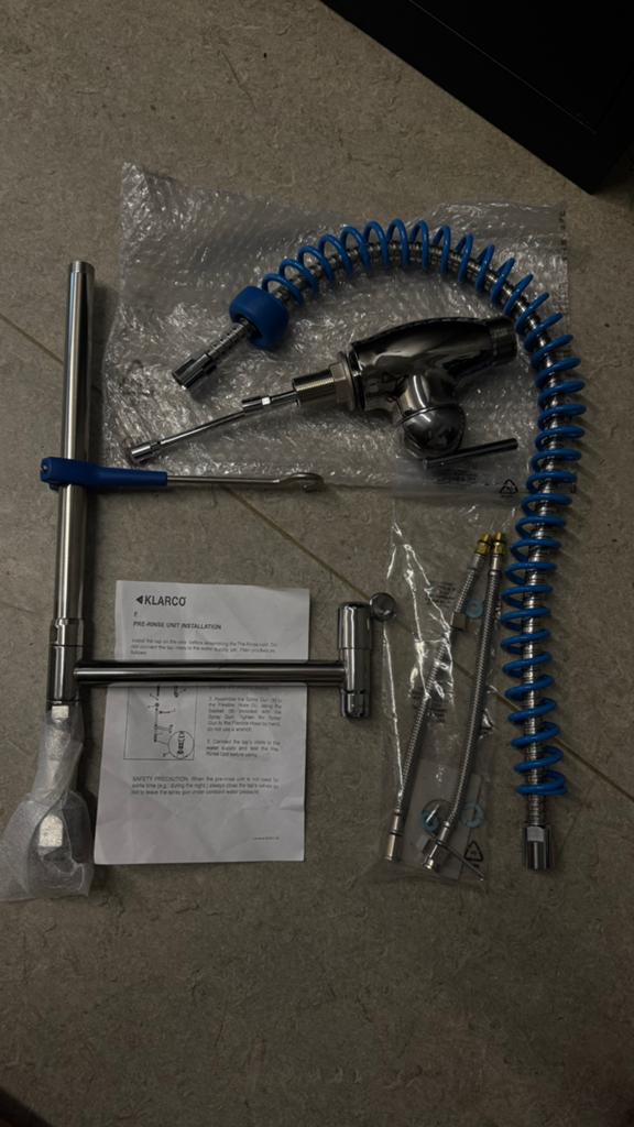 Klarco Voorspoeldouche Heavy Duty(Mengkraan+Onderuitloop)New, Ophalen of Verzenden, Zo goed als nieuw