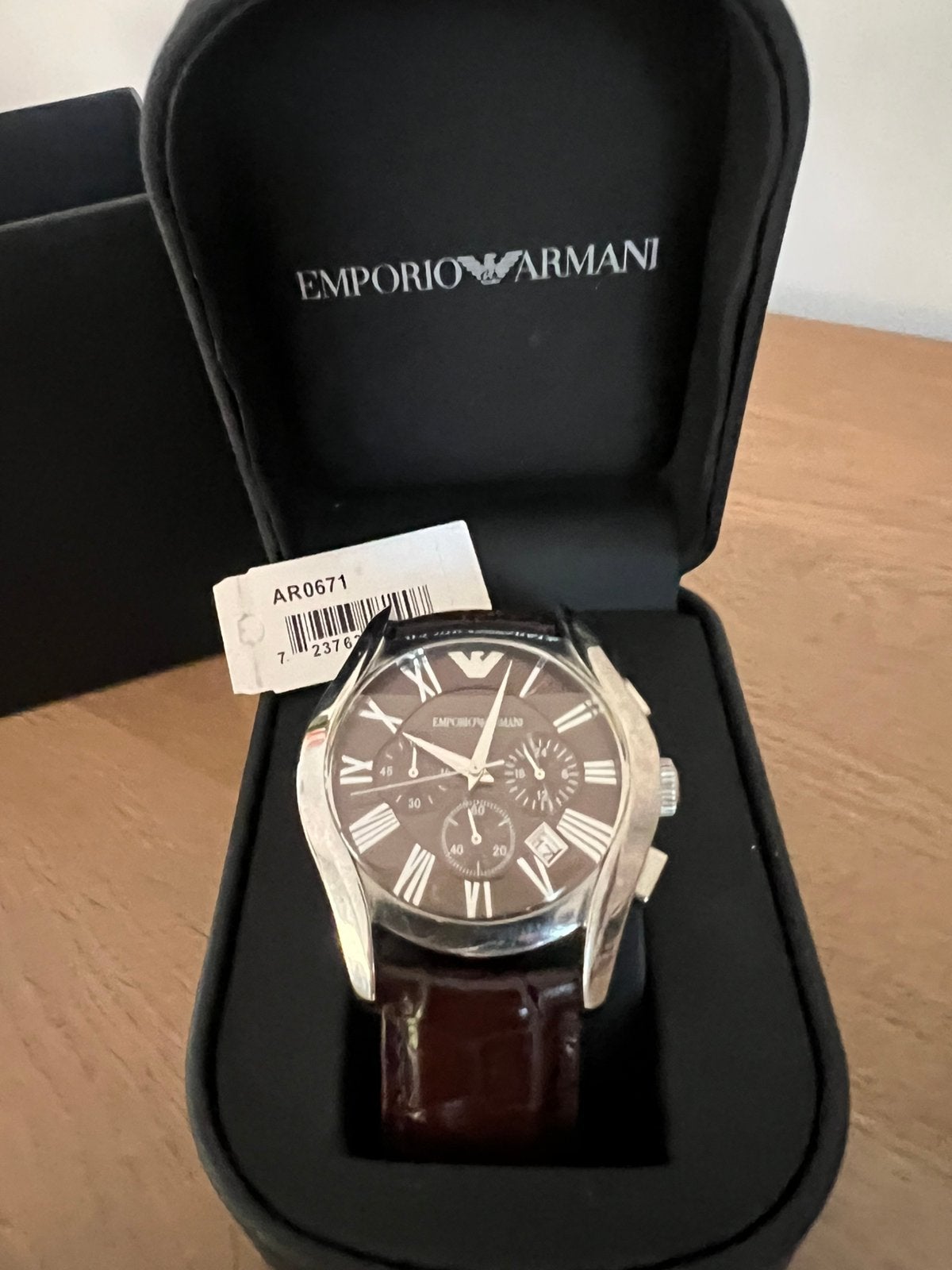 Stijlvol Armani horloge, Ophalen, Zo goed als nieuw, Leer, Overige merken