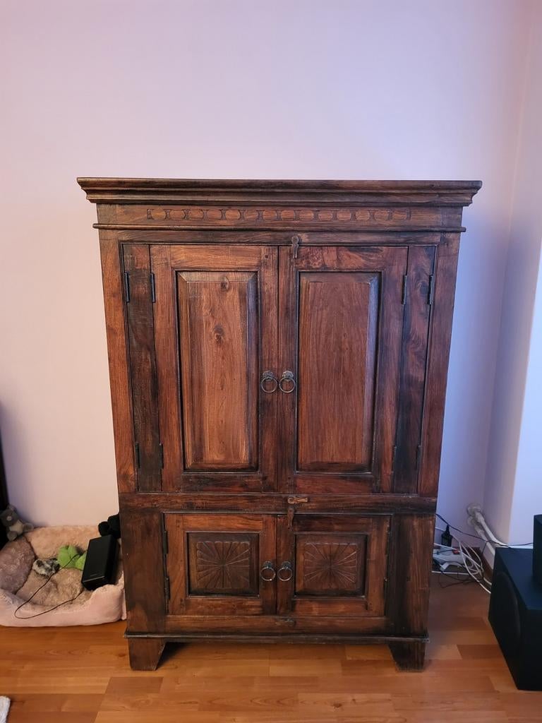 Opbergkast/ tv kast Koloniaal, Ophalen, 25 tot 50 cm, 50 tot 100 cm, Minder dan 100 cm