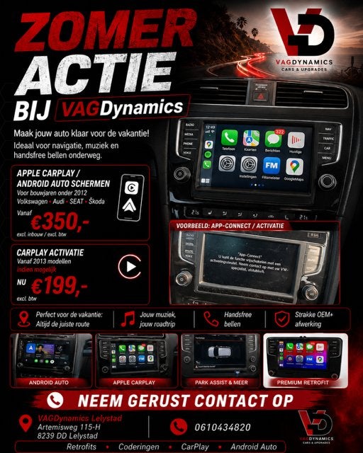CarPlay / Android inbouw & activatie VAGDynamics Lelystad, Auto diversen, Autoradio's, Nieuw, Ophalen of Verzenden