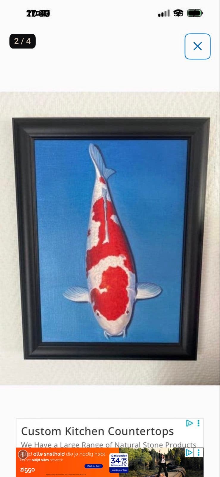 Koi karper schilderij olieverf, Karper of Koi