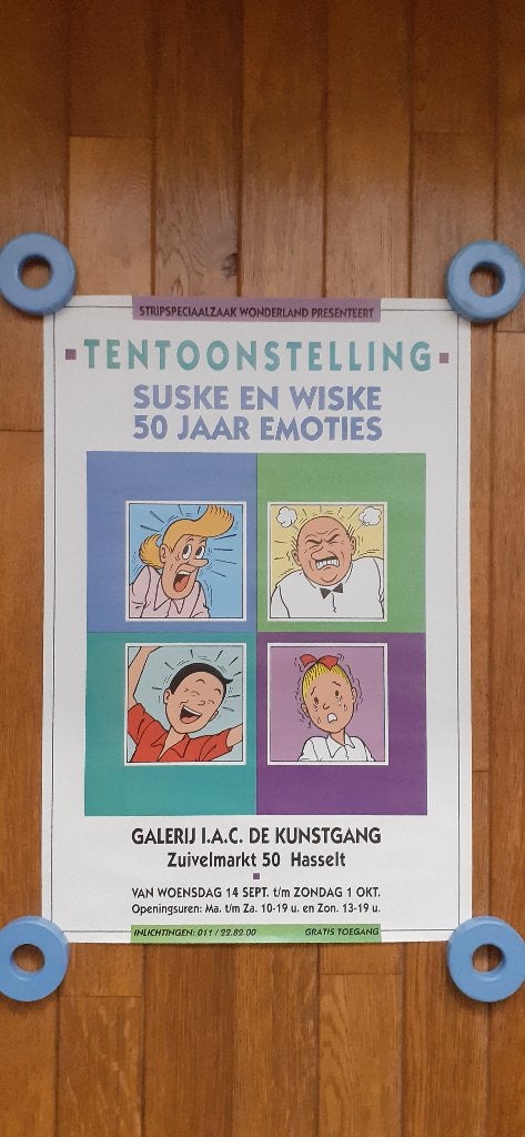 Suske en Wiske poster…tentoonstelling 50 jaar emoties., Verzamelen, Rechthoekig Staand, Nieuw, Ophalen of Verzenden, A1 t/m A3