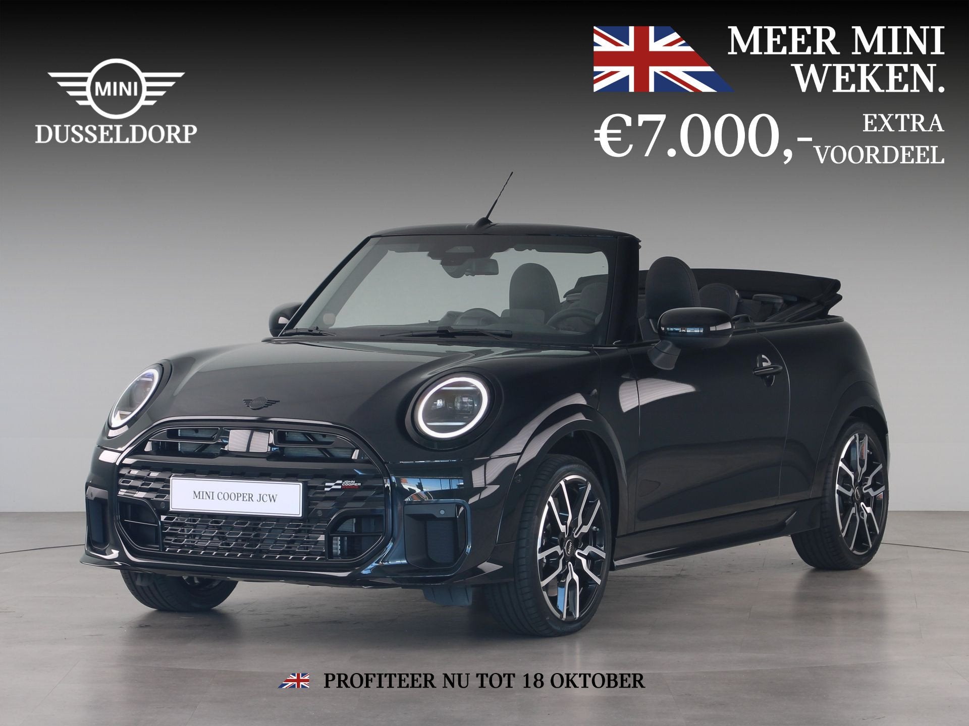 MINI Cabrio Cooper C John Cooper Works Pakket M PRIVATE LEAS, Auto's, 1998 cc, 15 km/l, Zwart, Cabriolet