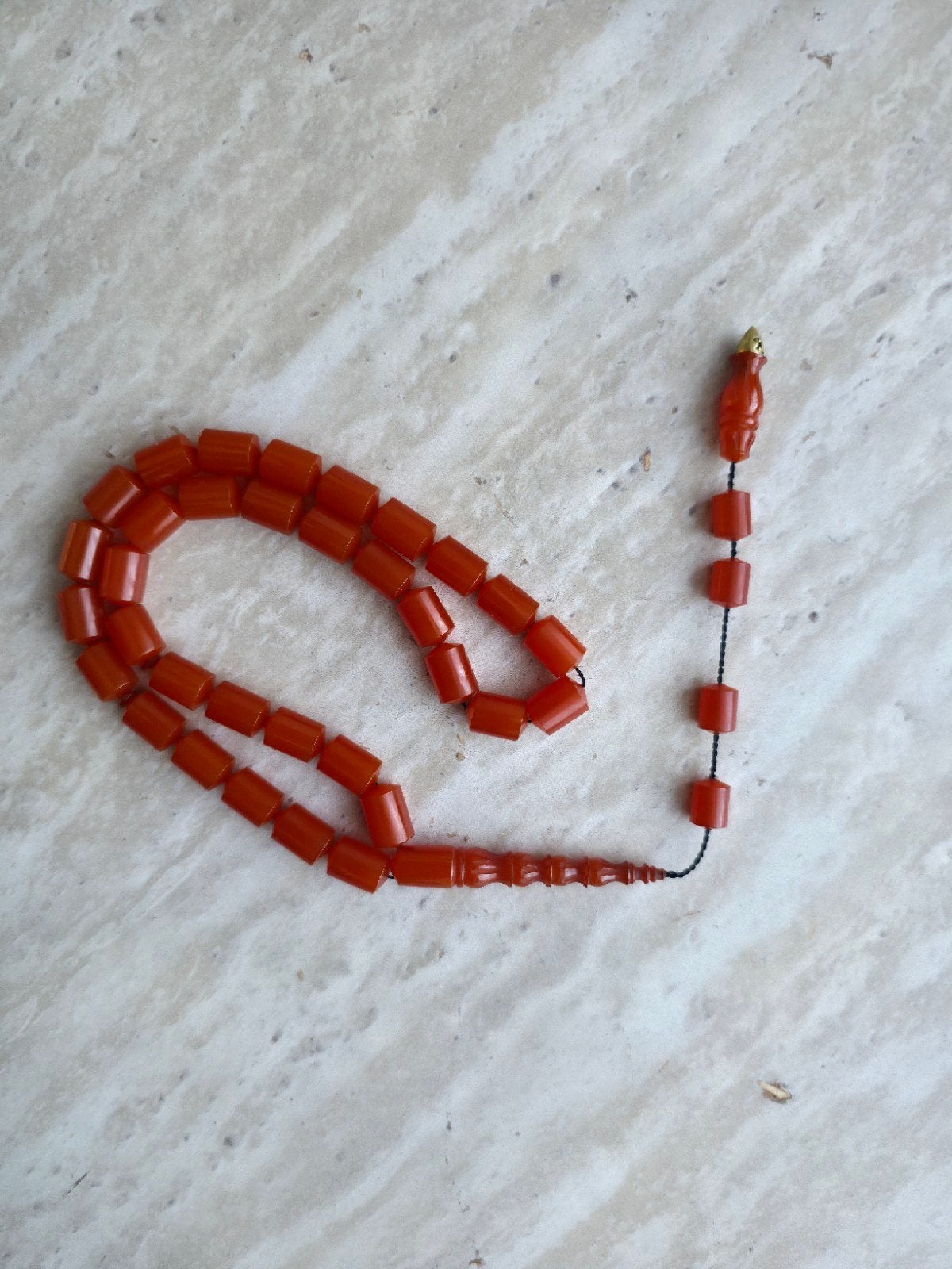 Tesbih, Sieraden, Tassen en Uiterlijk, Ophalen of Verzenden, Gebruikt, Oranje, Kunststof
