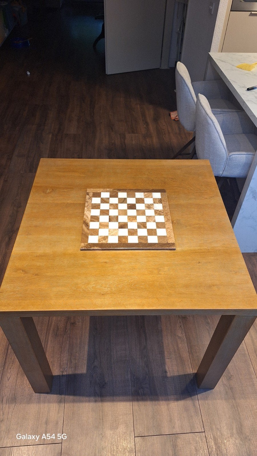 Unieke houten schaaktafel marmeren schaaktafel schaakbord, Ophalen
