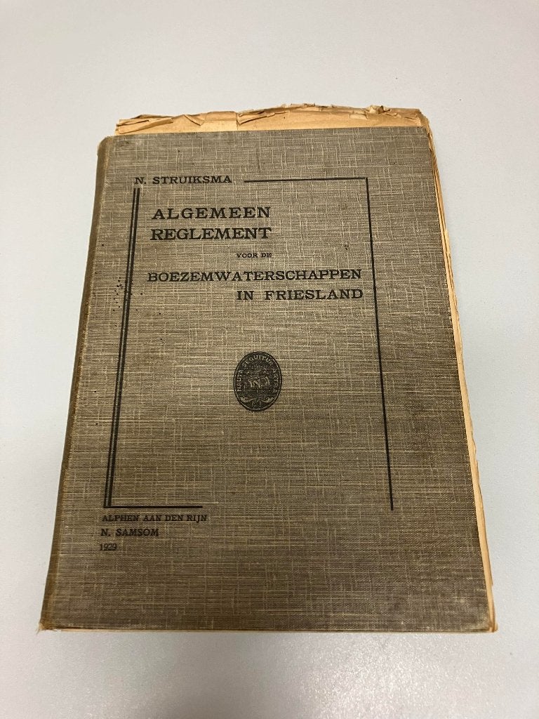 Algemeen reglement voor de boezemwaterschappen in Friesland, Ophalen of Verzenden, Gelezen