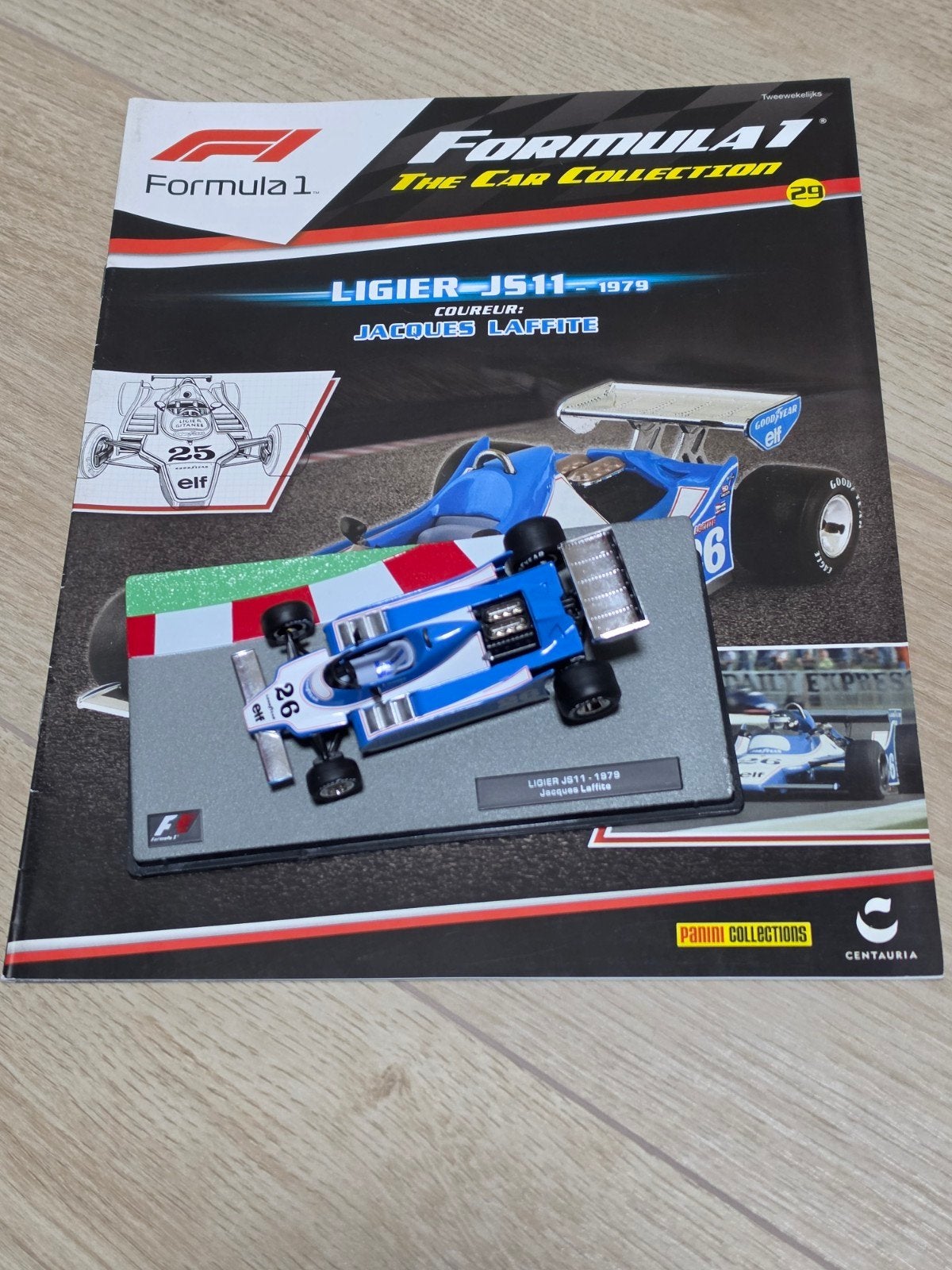 Ligier JS11-1979 Jacques Laffite F1 modelauto Panini, Ophalen of Verzenden, Zo goed als nieuw, Overige typen