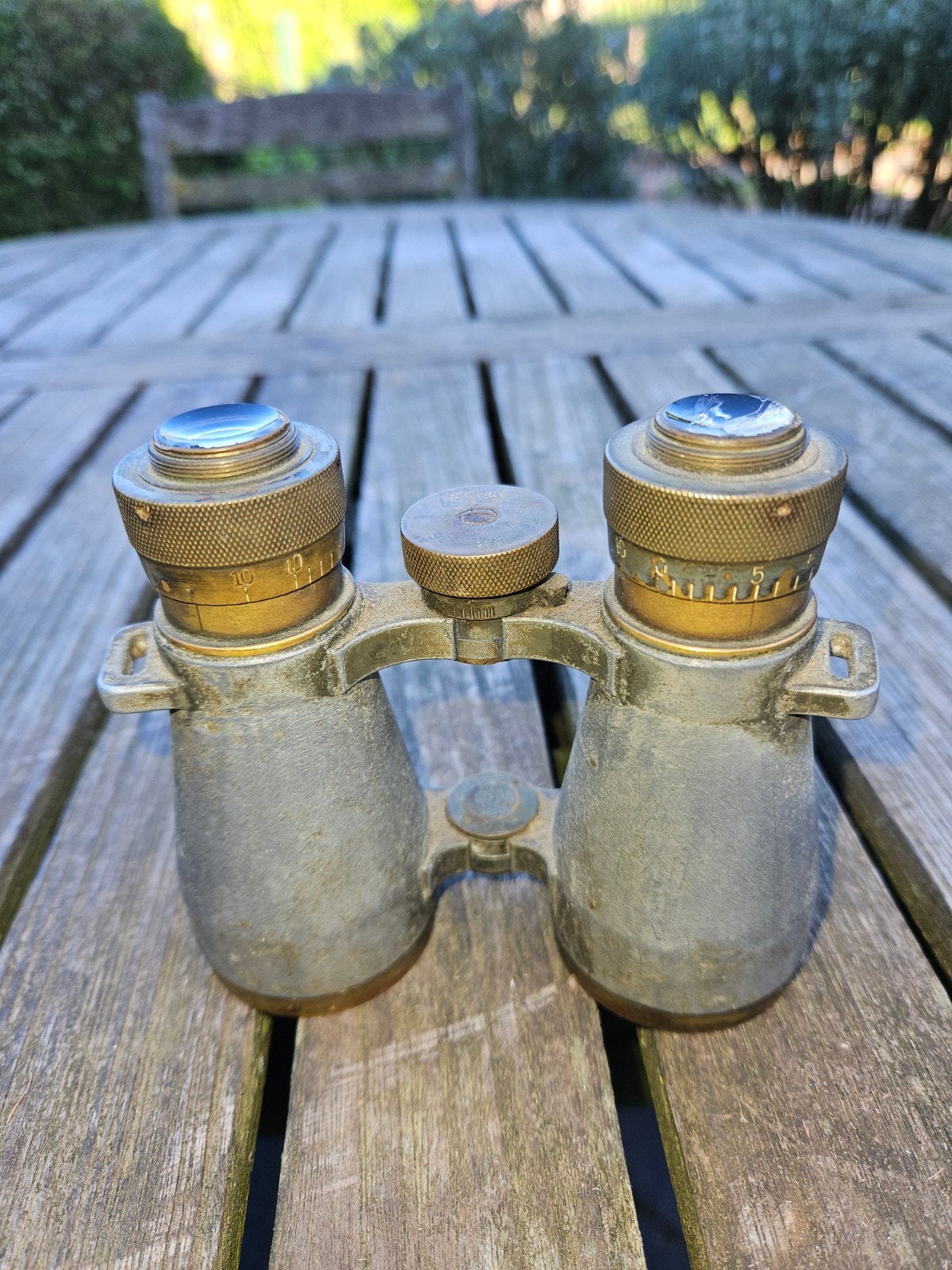 Dienstglas 08 WO1 Verrekijker - Carl Zeiss Jena, Ophalen, Gebruikt, Minder dan 8x, Porro (met knik)