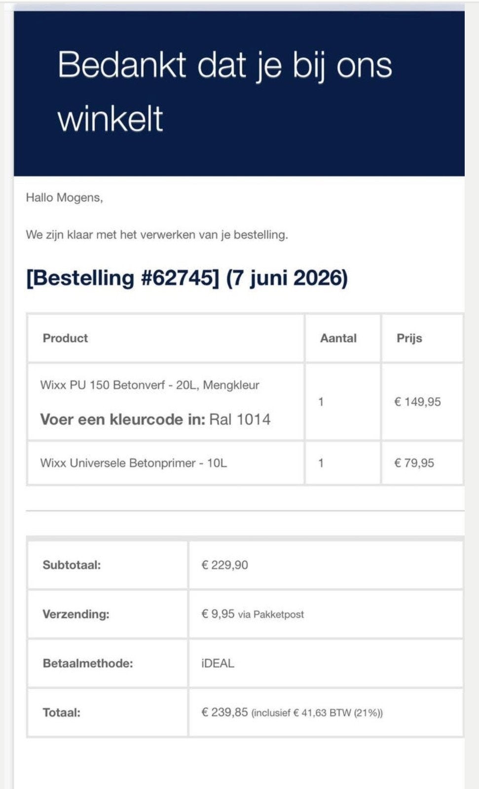 Betonverf met primer Ral 1014, 20 liter of meer, Ophalen, Nieuw, Beige