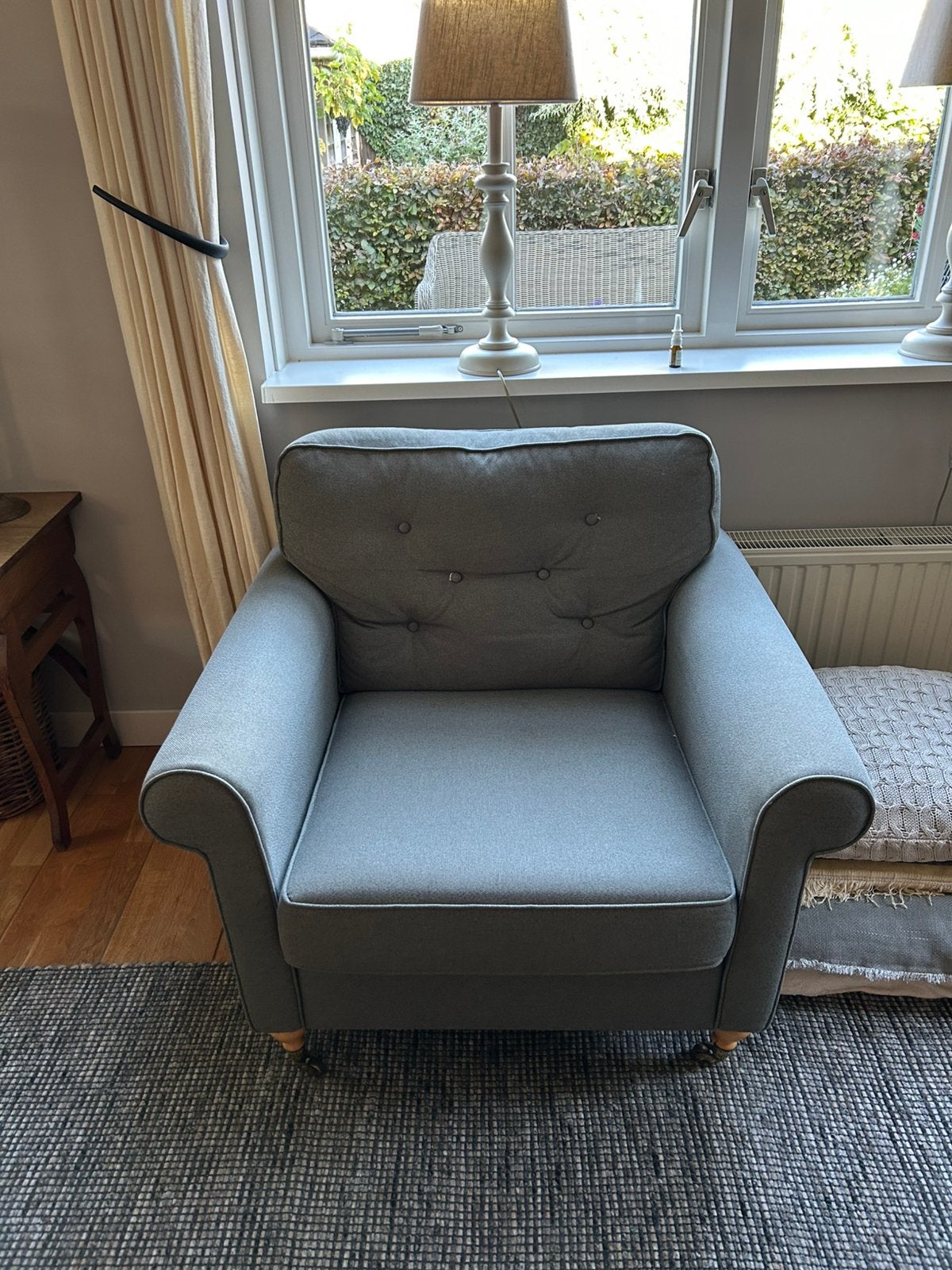 Leuke groene fauteuil, Huis en Inrichting, Ophalen, Gebruikt, 75 tot 100 cm, Landelijk