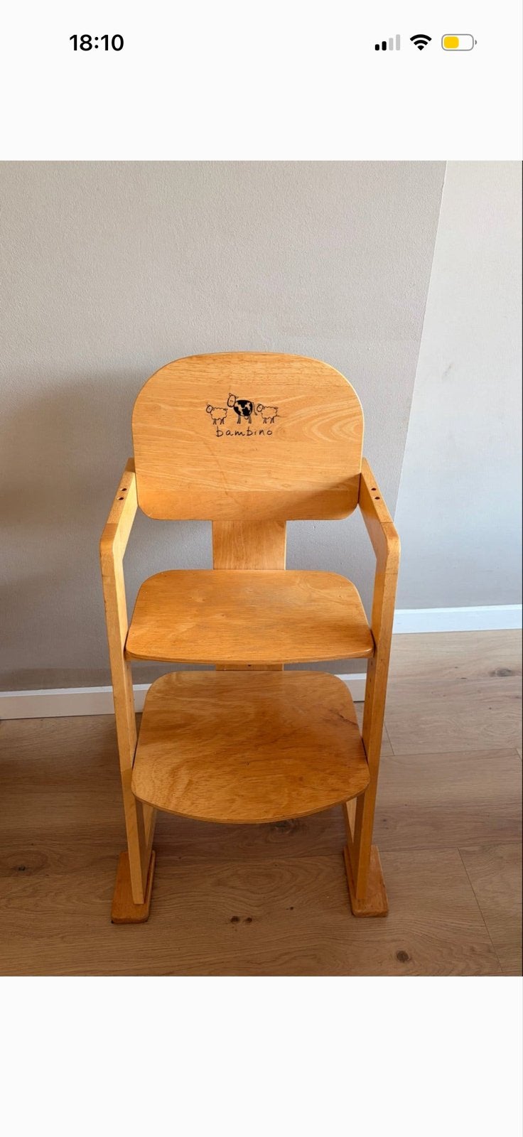 Bambino Meegroeistoel - Houten Kinderstoel, Ophalen, Gebruikt, Meegroeistoel